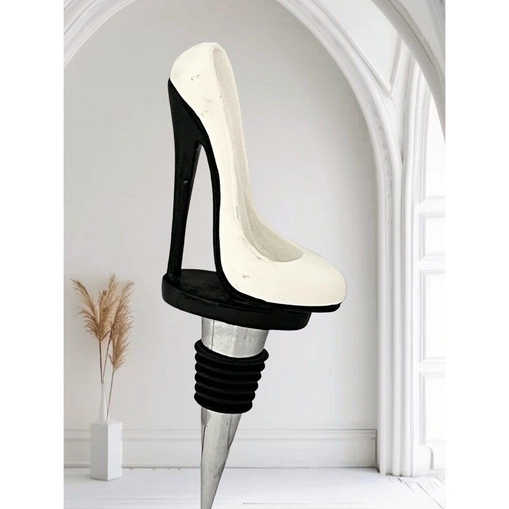 Chic High Heel Stiletto Shoe Wine Stopper - WHITE
